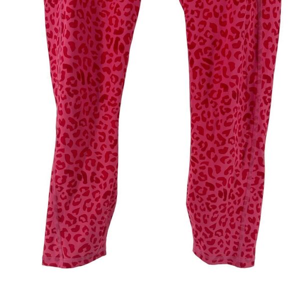 Fabletics PureLuxe Leggings Size M Pink Animal Print Phone Pocket Active Wear - Picture 3 of 9